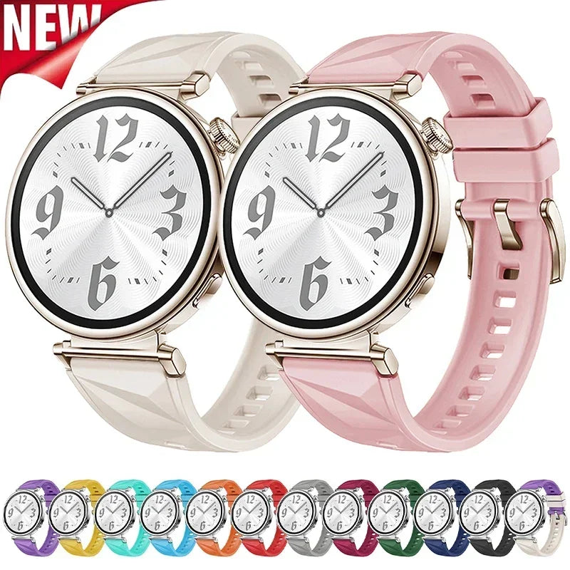 18mm Women Strap for Huawei Watch GT6/5 41mm Sport Silicone Replacement Band for Huawei Watch GT4 41mm Breathable 18mm Wristband