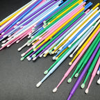 100PCS Crystal Micro Brush Disposable Lashes Removing Swab Mascara Wands Applicator Eyelash Extension Brushes Makeup Tools
