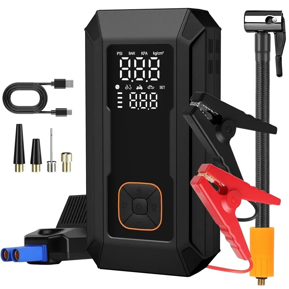 Car Jump Starter with Air Pump 4000A Jump Starter &150PSI Air Compressor, Portable Auto Power Banlk ,Tire Inflator, LED Light