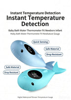 Baby Bath Water Thermometer Fit Newborn Infant, Digital Waterproof Shower Temperature Gauge Cute Cartoon Floating Thermometer Fo
