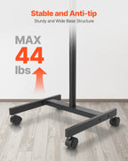 SucceBuy Rolling TV Stand Mobile TV Cart Suit for Various Sizes TV Portable TV Stand with Wheels for Living Room Bedroom Office