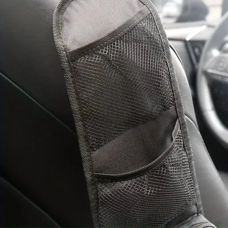 1pcs Car Seat Back Hanging Bag Oxford Cloth Waterproof Thermal Pressure Resistant Handle Side Storage Bag Vehicle Compression