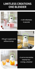Holidays and Birthdays Blender for Shakes & Smoothies! ZHENMI BPA-Free Cordless Blender, 33oz, Ice Crushing, USB Rechargeable,