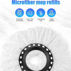 Spin Mop Bucket Set with Soap Dispenser 360°Rotating 2 Microfiber Heads 61" Adjustable Stainless Steel Handle 20QT Floor Cleaner
