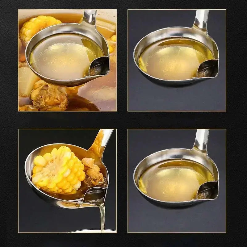 Stainless Steel Colander Spoon Soup Colander Kitchen Gravy Oil Soup Fat Separator Yogurt Oil Skimmer Spoon Kitchen Accessories - Nexvibe