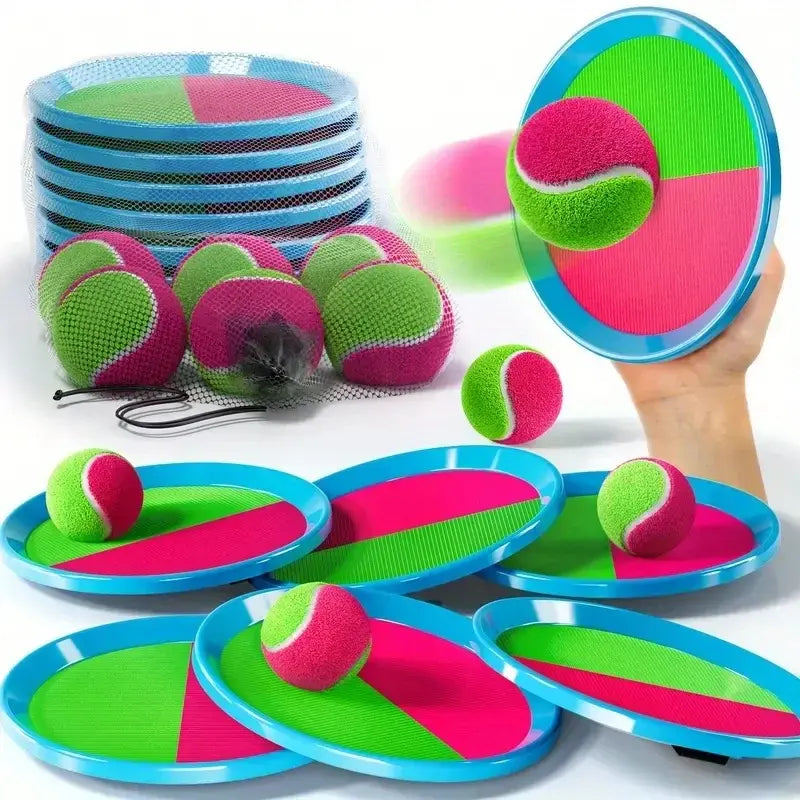 Sticky Ball Toys - Outdoor Play, Beach Toys, Throw And Ball Sets With 2 Paddles And 1Ball, Beach Play Set Playground Set For - Nexvibe