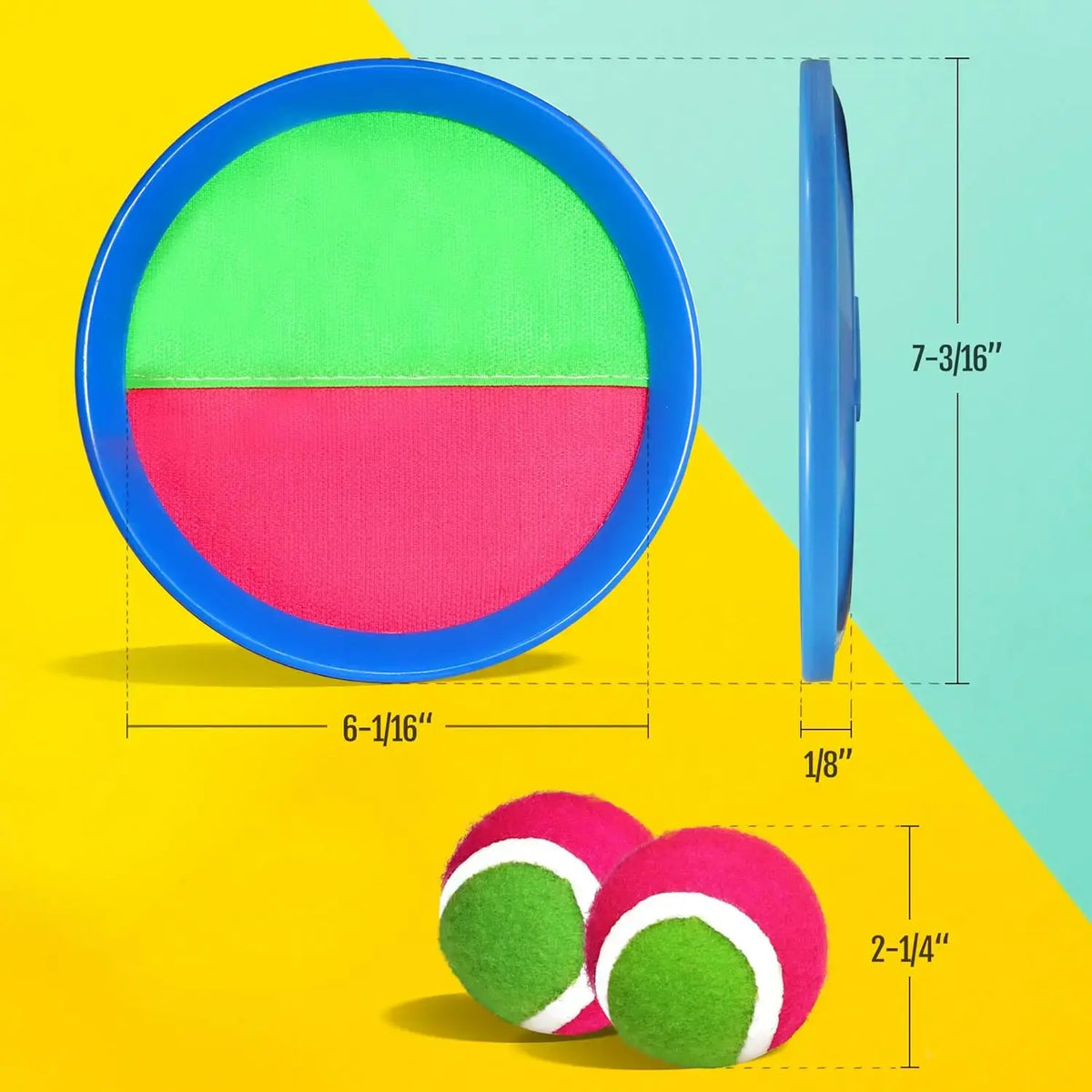 Sticky Ball Toys - Outdoor Play, Beach Toys, Throw And Ball Sets With 2 Paddles And 1Ball, Beach Play Set Playground Set For - Nexvibe