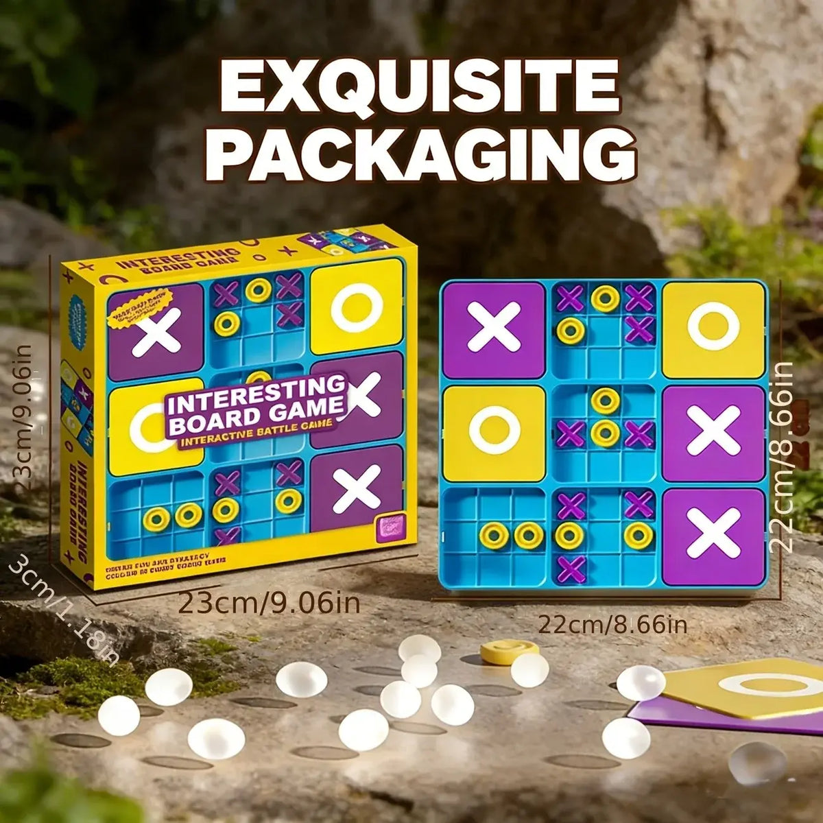 Strategic Upgraded Tic-Tac-Toe Game for Parties - Xs Vs O' Board Game for Boys, Girls, And Families - Nexvibe