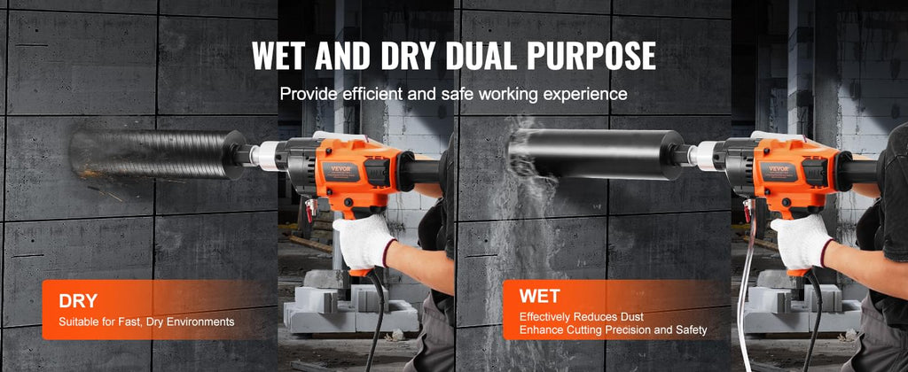 SucceBuy 2000W/2600W Handheld Core Drill Machine Drilling Diameter Wet&Dry Diamond Core Drill Rig Rugged Concrete Core Drill - Nexvibe