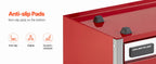 SucceBuy 5-Drawer 8.6in Metal Tool Box Red/Black Portable Small Tool Chest with PP Feet Pads for Garage Workshop Tools