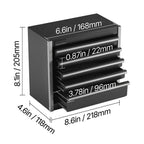 SucceBuy 5-Drawer 8.6in Metal Tool Box Red/Black Portable Small Tool Chest with PP Feet Pads for Garage Workshop Tools