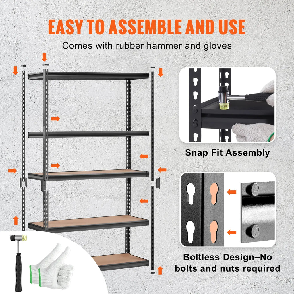 SucceBuy 5 Layers Standing Storage Shelving Unit Heavy Duty Organizer Metal Rack for Kitchen Living Room Warehouse Flower Stand - Nexvibe