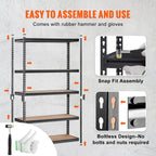 SucceBuy 5 Layers Standing Storage Shelving Unit Heavy Duty Organizer Metal Rack for Kitchen Living Room Warehouse Flower Stand - Nexvibe