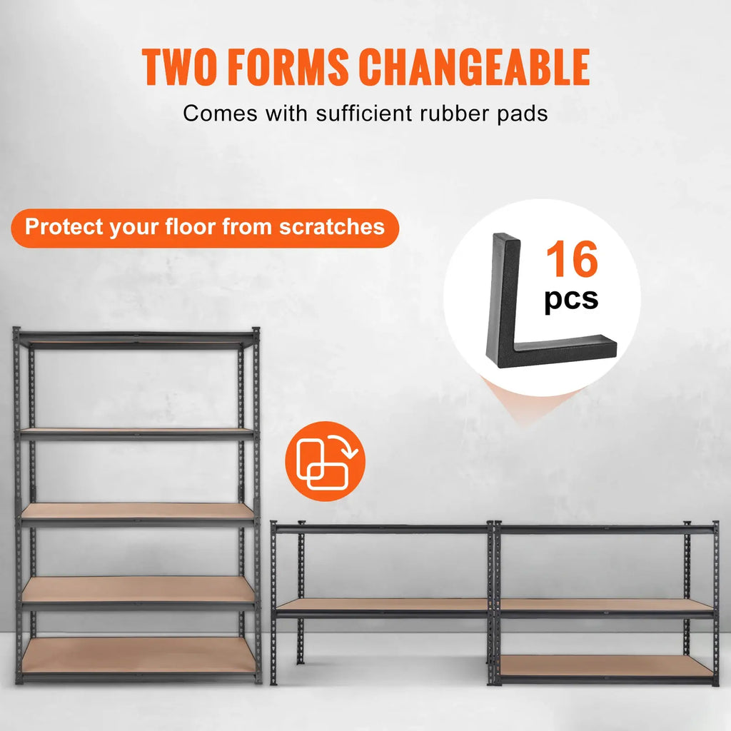 SucceBuy 5 Layers Standing Storage Shelving Unit Heavy Duty Organizer Metal Rack for Kitchen Living Room Warehouse Flower Stand - Nexvibe
