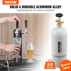 SucceBuy 5 Lbs CO2 Tank Aluminum Gas Cylinder Brand New CO2 Cylinder with Gray Spray Coating CO2 Tank with CGA320 Valve