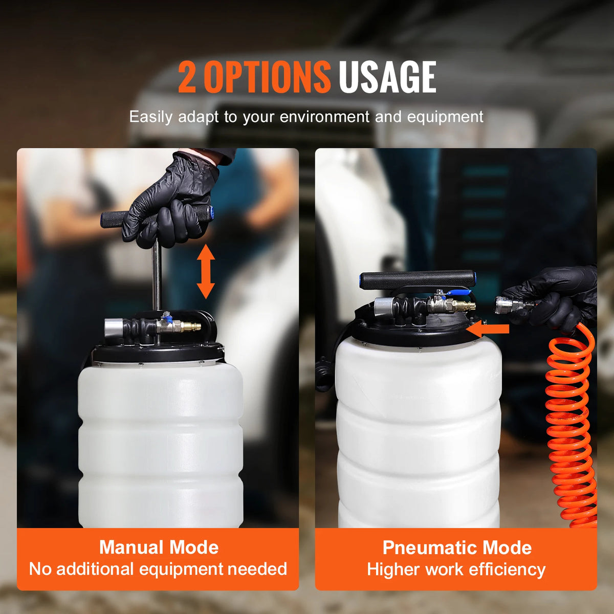 SucceBuy 6.5L/15L Pneumatic Fluid Extractor with Suction Hose Oil Changer Fuel Pump for Automotive Fluids Vacuum