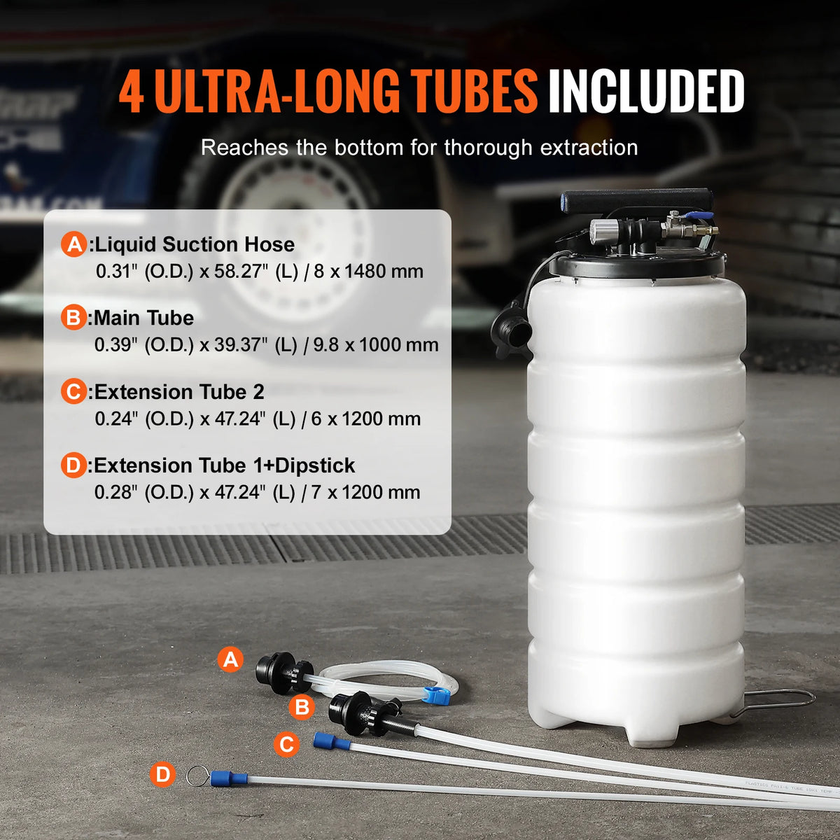 SucceBuy 6.5L/15L Pneumatic Fluid Extractor with Suction Hose Oil Changer Fuel Pump for Automotive Fluids Vacuum