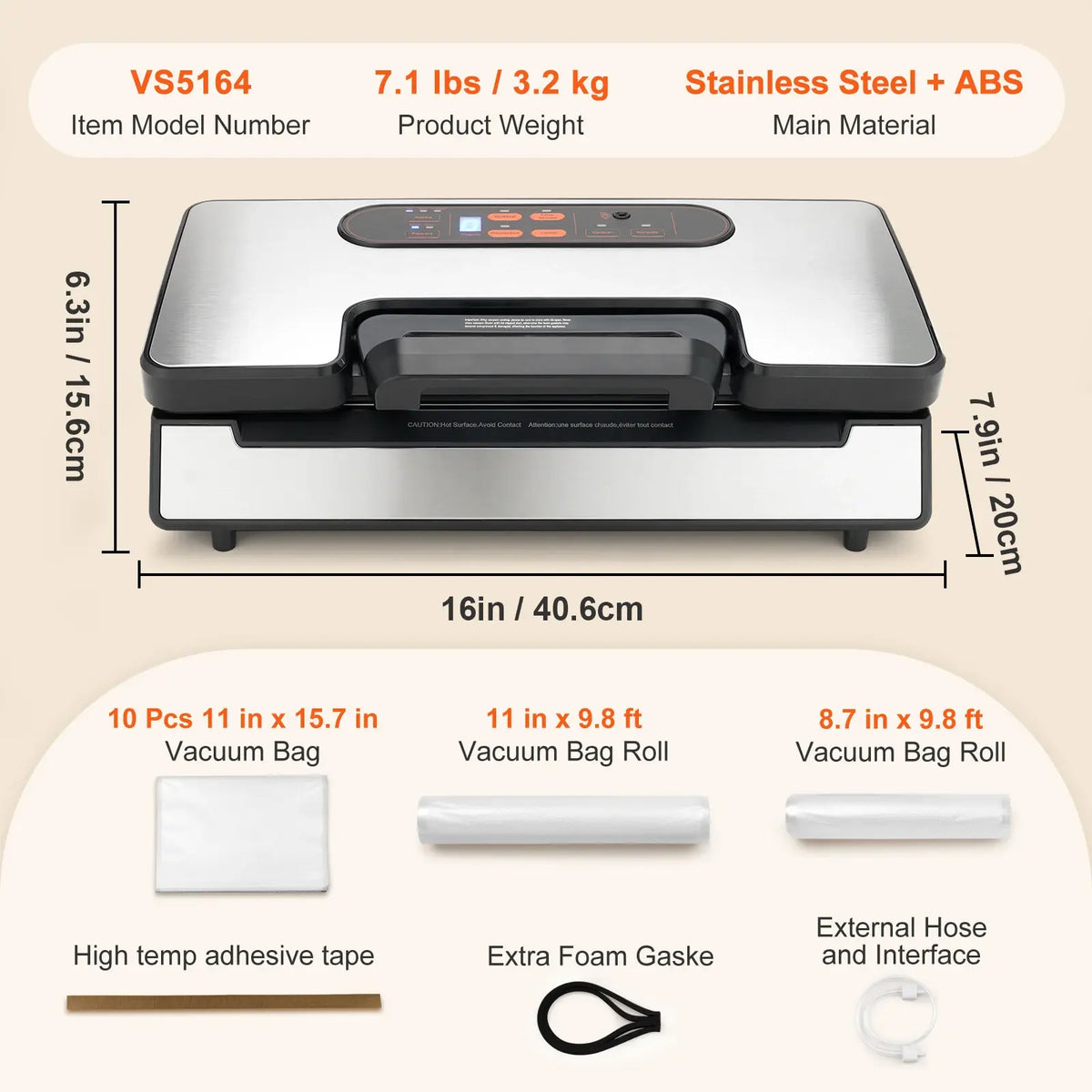 SucceBuy 90Kpa 130W Vacuum Sealer Food Packaging Machine with Free 10pcs Vacuum bags for Household Kitchen Vacuum Food Sealing - Nexvibe