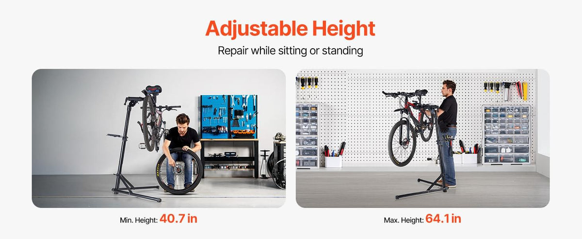 SucceBuy Bike Repair Stand 66/85/88/110lb Heavy-duty Bicycle Work Stand Foldable Bicycle Maintenance Rack for Mountain&Road Bike - Nexvibe