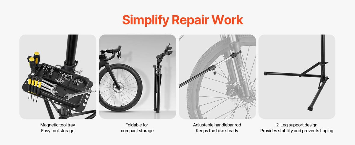 SucceBuy Bike Repair Stand 66/85/88/110lb Heavy-duty Bicycle Work Stand Foldable Bicycle Maintenance Rack for Mountain&Road Bike - Nexvibe