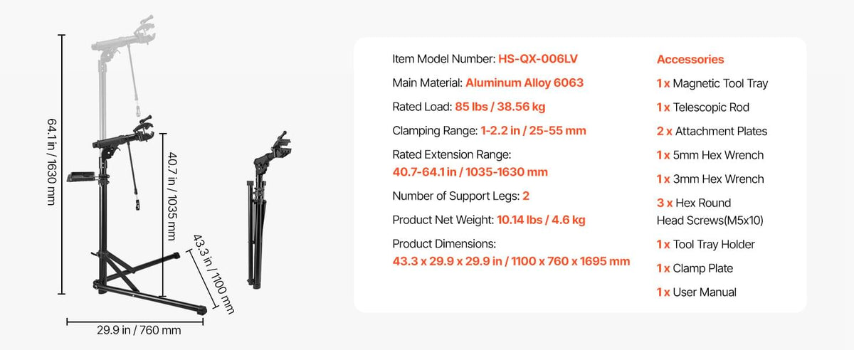 SucceBuy Bike Repair Stand 66/85/88/110lb Heavy-duty Bicycle Work Stand Foldable Bicycle Maintenance Rack for Mountain&Road Bike - Nexvibe