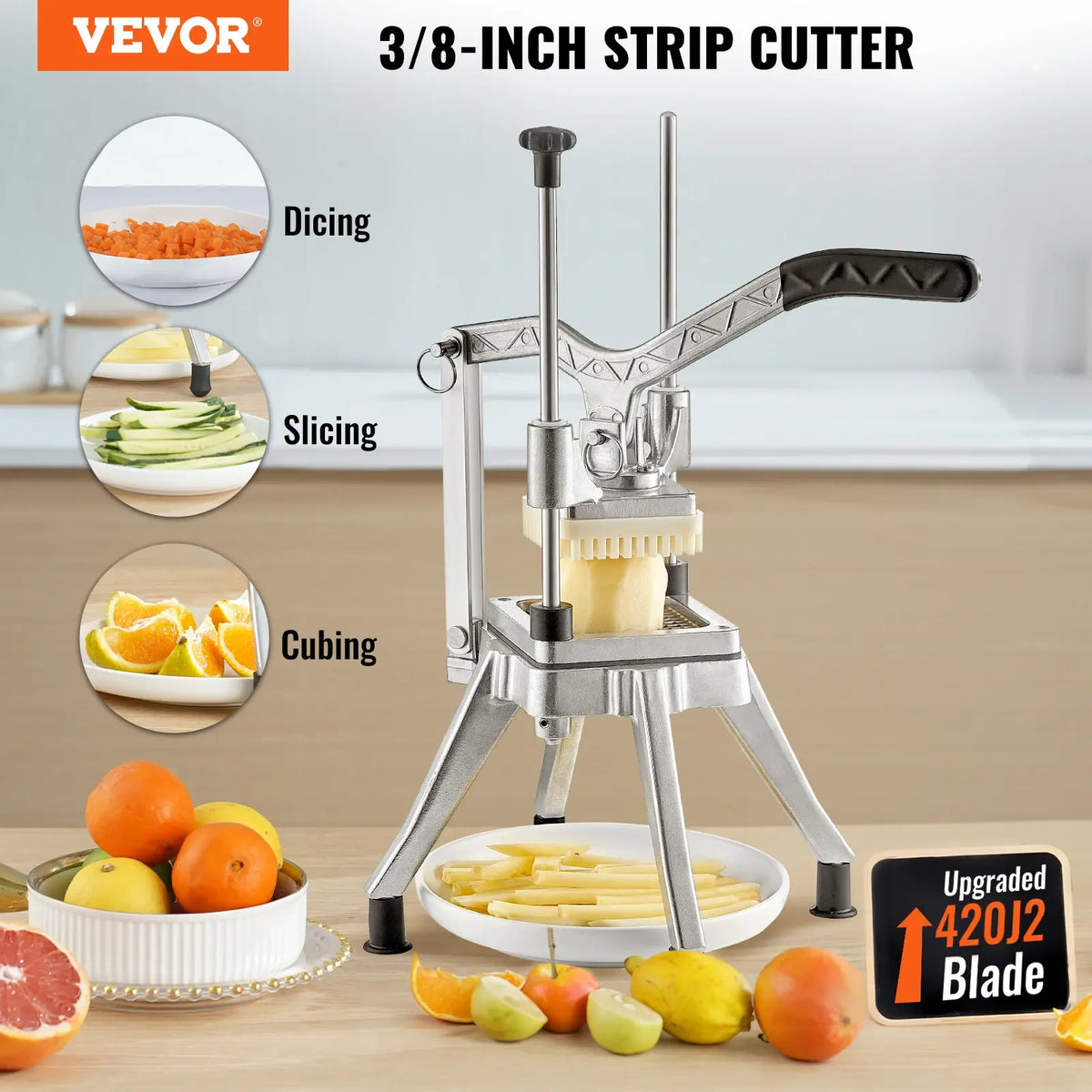 SucceBuy Commercial Vegetable Fruit Heavy Duty Professional Food Dicer Kattex French Fry Cutter Onion Slicer Stainless Steel - Nexvibe