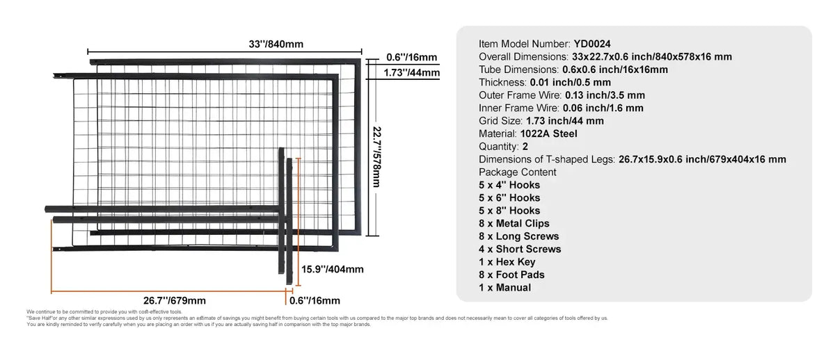 SucceBuy Grid Wall Panels Tower Wire Gridwall Display Racks Double Side Gridwall Panels for Art Craft Shows Retail Shop w/ Hooks - Nexvibe