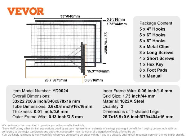 SucceBuy Grid Wall Panels Tower Wire Gridwall Display Racks Double Side Gridwall Panels for Art Craft Shows Retail Shop w/ Hooks - Nexvibe