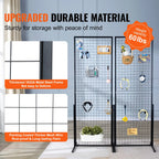 SucceBuy Grid Wall Panels Tower Wire Gridwall Display Racks Double Side Gridwall Panels for Art Craft Shows Retail Shop w/ Hooks - Nexvibe