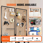 SucceBuy Grid Wall Panels Tower Wire Gridwall Display Racks Double Side Gridwall Panels for Art Craft Shows Retail Shop w/ Hooks - Nexvibe