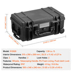 SucceBuy IP67 Weatherproof Hard Case Heavy Duty Protective Case w/ Pre-cut Foam and Handles for Travel Hunting Military