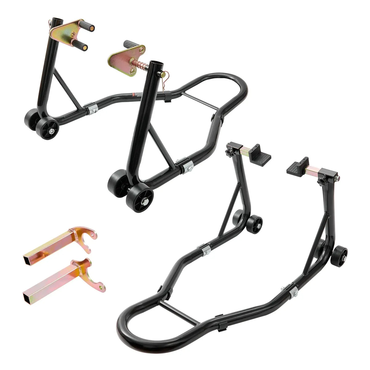 SucceBuy Motorcycle Stand Lift 850lbs Front Rear Combo Stand Lift Stand Front&Rear Wheel Fork Stand Heavy Duty Rear