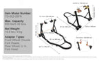 SucceBuy Motorcycle Stand Lift 850lbs Front Rear Combo Stand Lift Stand Front&Rear Wheel Fork Stand Heavy Duty Rear