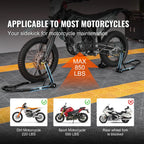 SucceBuy Motorcycle Stand Lift 850lbs Front Rear Combo Stand Lift Stand Front&Rear Wheel Fork Stand Heavy Duty Rear