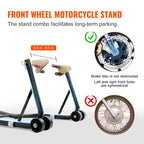 SucceBuy Motorcycle Stand Lift 850lbs Front Rear Combo Stand Lift Stand Front&Rear Wheel Fork Stand Heavy Duty Rear
