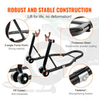 SucceBuy Motorcycle Stand Lift 850lbs Front Rear Combo Stand Lift Stand Front&Rear Wheel Fork Stand Heavy Duty Rear