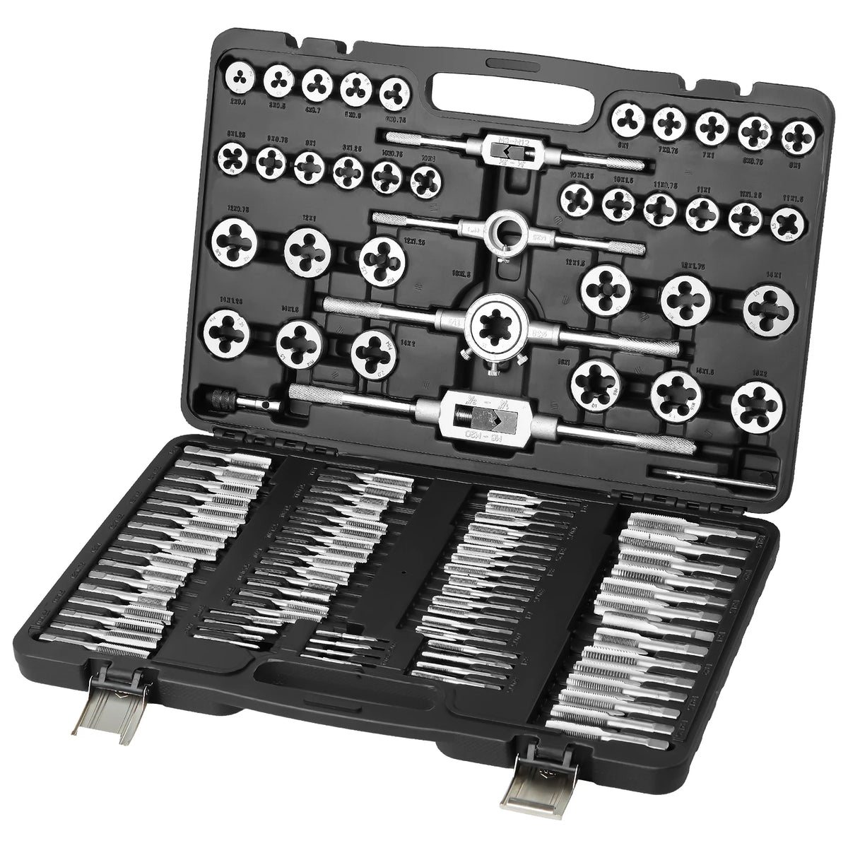 SucceBuy Tap and Die Set 40PCs 60PCs 80PCs 110/116PCs Metric SAE Standard Bearing Steel Taps and Dies Essential