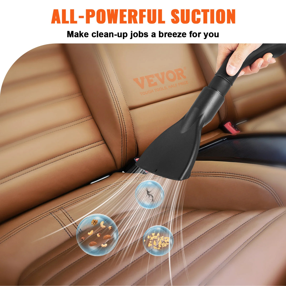 SucceBuy Wet Dry Vac 2.6 Gallon 2.5 Peak HP 3 in 1 Portable Shop Vacuum with Blowing Function Attachment Storage