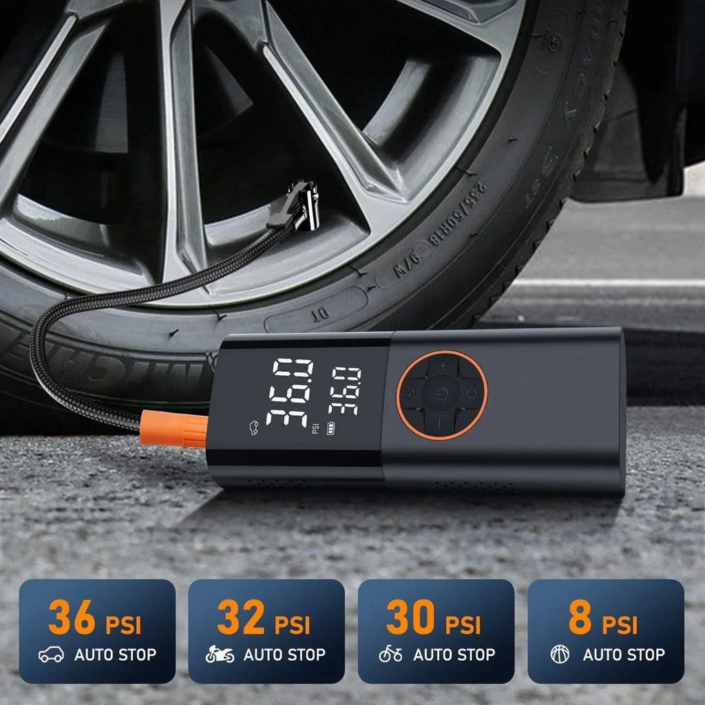 Tire Inflator Portable Air Compressor Air Pump for Car Tires with LED Lights&Pressure Gauge for Auto Motorcycles Bikes