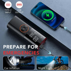 Tire Inflator Portable Air Compressor Air Pump for Car Tires with LED Lights&Pressure Gauge for Auto Motorcycles Bikes