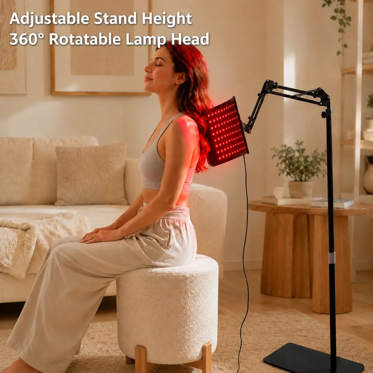 Red Light Lamp For Face and Body Home Use 660nm 850nm Near Infrared Light Panel Device with Adjustable Stand with Timer - Nexvibe