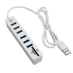 USB 6 Port Extension Hub High Speed Transmission Memory TF Splitter Adapter Plug and Play USB 2.0 for Laptop Computer PC - Nexvibe