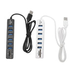 USB 6 Port Extension Hub High Speed Transmission Memory TF Splitter Adapter Plug and Play USB 2.0 for Laptop Computer PC - Nexvibe