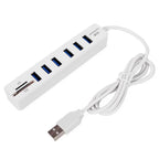 USB 6 Port Extension Hub High Speed Transmission Memory TF Splitter Adapter Plug and Play USB 2.0 for Laptop Computer PC - Nexvibe