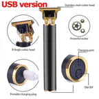 USB Rechargeable Electric Hair Clipper Cordless Hair Trimmer Set For Hair Cutting Professional Trimmer Shaver Trimmer
