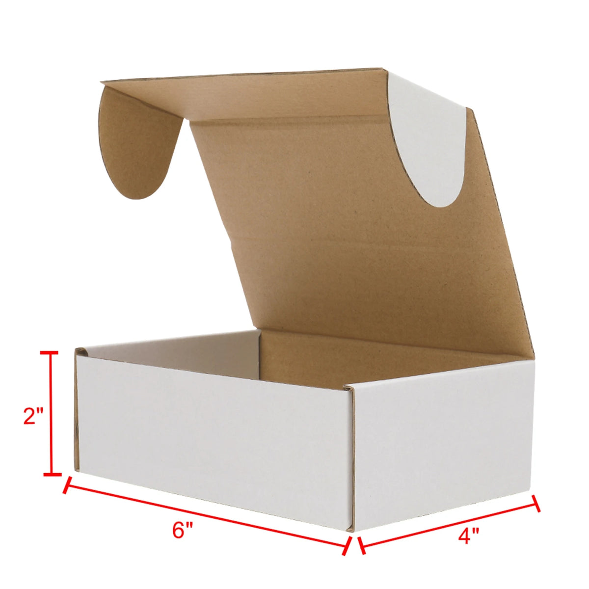 US Stock 50pack Box Mailers Corrugated Paper Boxes 6x4x2 ’(15.2 * 10 * 5cm) White Outside and Yellow Inside - United