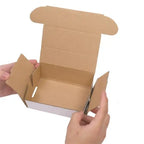 US Stock 50pack Box Mailers Corrugated Paper Boxes 6x4x2 ’(15.2 * 10 * 5cm) White Outside and Yellow Inside - United