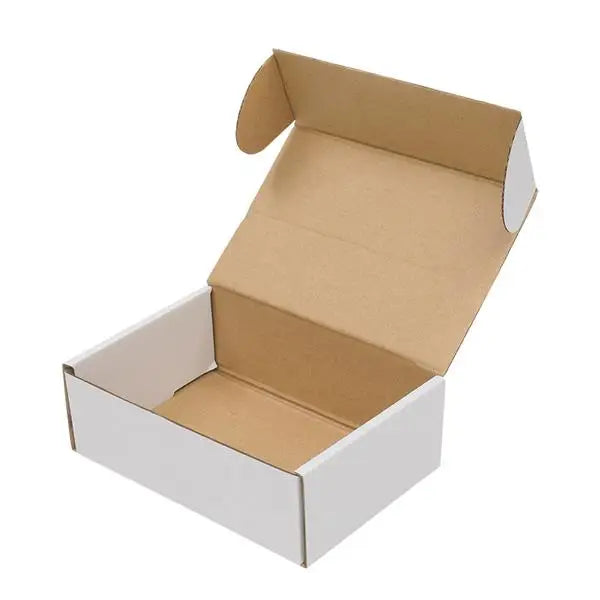 US Stock 50pack Box Mailers Corrugated Paper Boxes 6x4x2 ’(15.2 * 10 * 5cm) White Outside and Yellow Inside - United