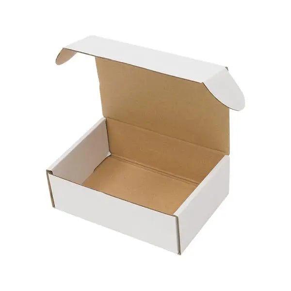 US Stock 50pack Box Mailers Corrugated Paper Boxes 6x4x2 ’(15.2 * 10 * 5cm) White Outside and Yellow Inside - United