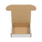 US Stock 50pack Box Mailers Corrugated Paper Boxes 6x4x2 ’(15.2 * 10 * 5cm) White Outside and Yellow Inside - United